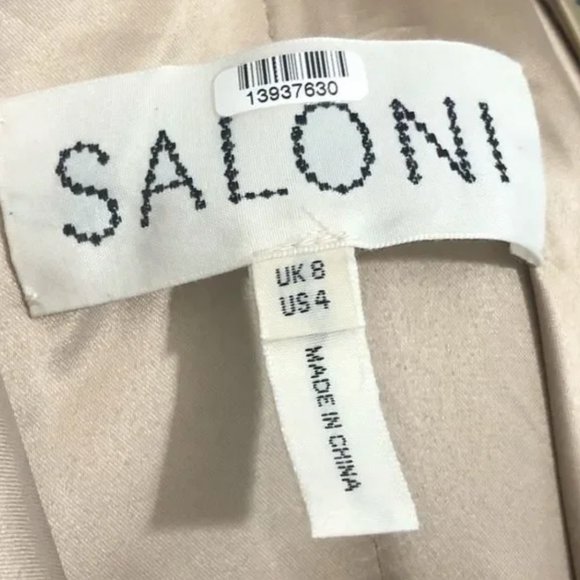 SALONI Silk Jen Dress Sleeveless Midi Length in Gold Crepe Size 4 - Picture 8 of 10